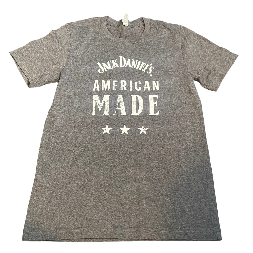 Jack Daniels American Made Graphic T-Shirt Mens Small Grey Bella Canvas Tee